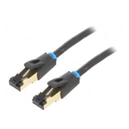 Patch cord S/FTP Cat 8 OFC PVC Negru 1m Placare Aurită | Electronic-mag.ro | Componente Electronice