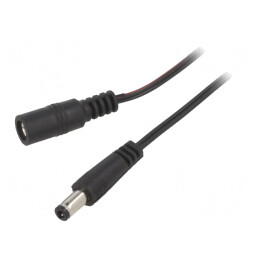Cablu Alimentare DC 5,5/2,5mm Negru | Electronic-mag.ro | Componente Electronice