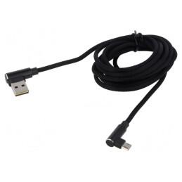 Cablu USB 2.0 2m Negru Quick Charge | Electronic-mag.ro | Componente Electronice