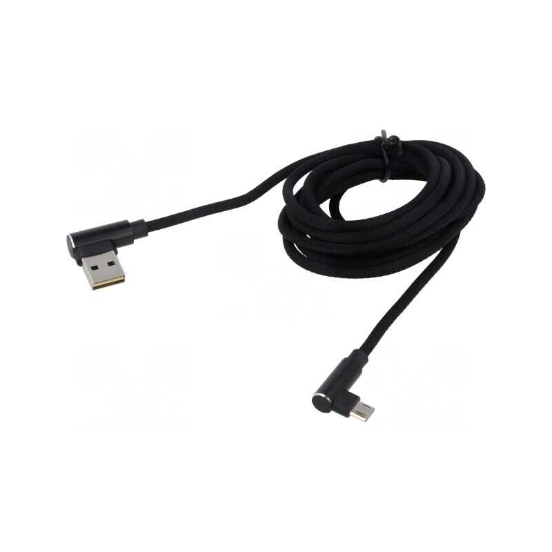 Cablu USB 2.0 2m Negru Quick Charge | Electronic-mag.ro | Componente Electronice