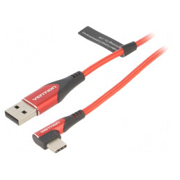 Cablu USB 2.0 USB A la USB C 2m Roșu 480Mbps | Electronic-mag.ro | Componente Electronice