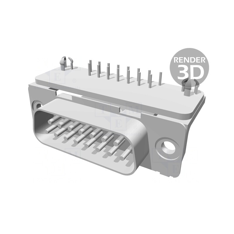 D-Sub 15-Pin Soclu Tată PCB 90° THT 6A | Electronic-mag.ro | Componente Electronice