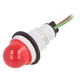 Lampă LED Control Roșie 24V Ø13mm Plastic