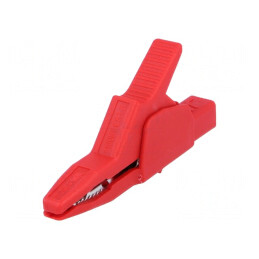 Bornă crocodil 34A roșie 30mm 300V | Electronic-mag.ro | Componente Electronice