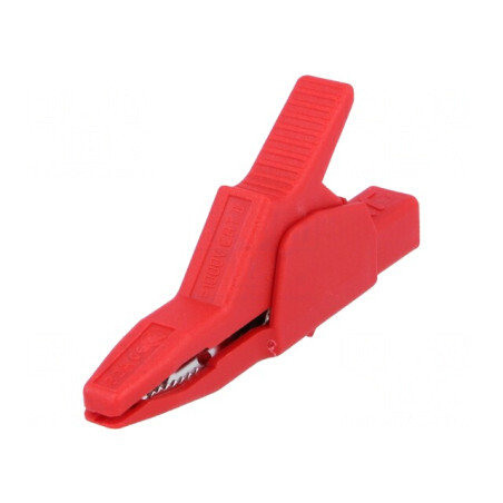 Bornă crocodil 34A roșie 30mm 300V | Electronic-mag.ro | Componente Electronice