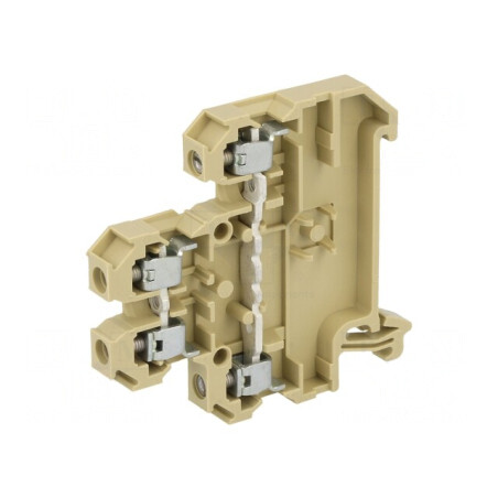 Term. Îmbinare Șine 4mm2, 2 Piste, 4 Borne, Bej, 6mm TS35 | Electronic-mag.ro | Componente Electronice