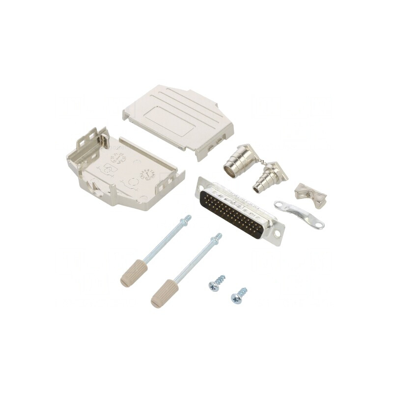 Conector D-Sub 9P Mamă Lipire pe Cablu Gold Flash UNC 4-40 | Electronic-mag.ro | Componente Electronice