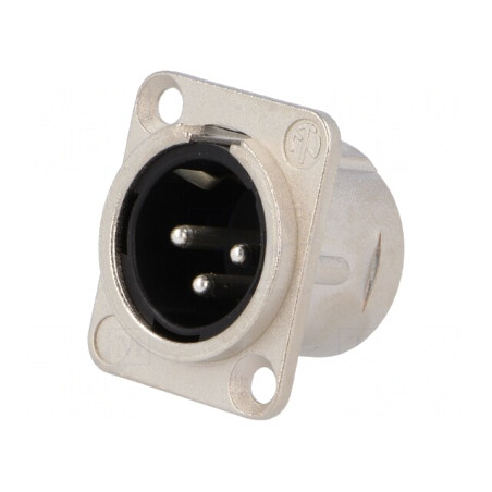 Soclu XLR Tată 3 Pin pentru Panou | Electronic-mag.ro | Componente Electronice