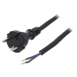 Cablu 2x1,5mm 2m Negru 16A CEE 7/17 | Electronic-mag.ro | Componente Electronice