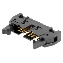 Soclu IDC 16 PIN drept cu ejector aurit 2,54mm THT | Electronic-mag.ro | Componente Electronice