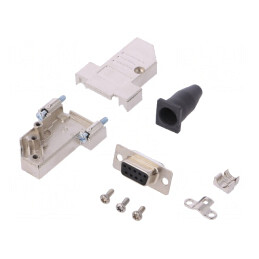 Conector D-Sub 9-Pin Mamă pentru Cablu - Set Complet Negru | Electronic-mag.ro | Componente Electronice