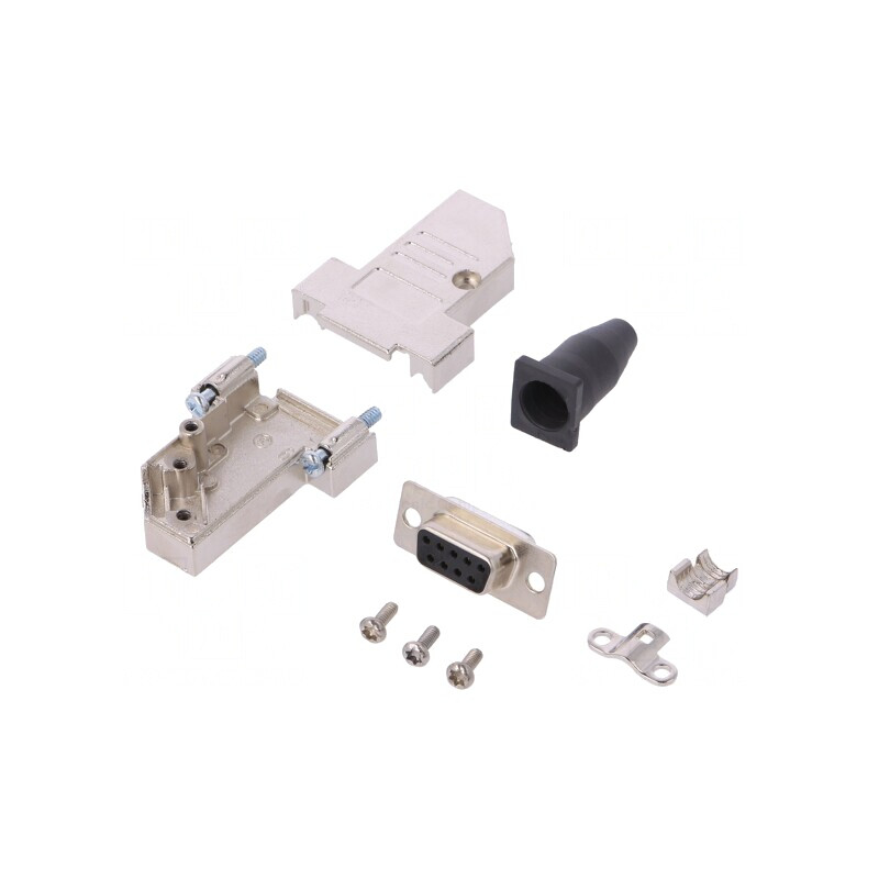 Conector D-Sub 9-Pin Mamă pentru Cablu - Set Complet Negru | Electronic-mag.ro | Componente Electronice