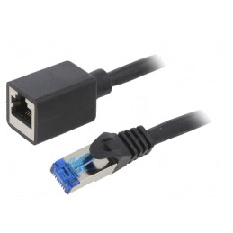 Prelungitor RJ45 S/FTP Cat6a Negru 1m LSZH | Electronic-mag.ro | Componente Electronice