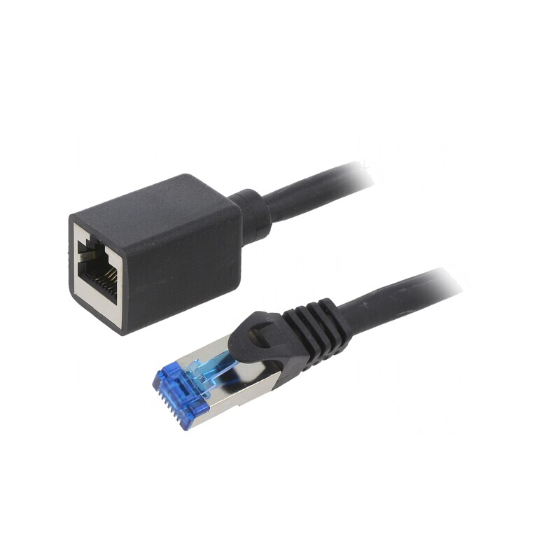 Prelungitor RJ45 S/FTP Cat6a Negru 1m LSZH | Electronic-mag.ro | Componente Electronice