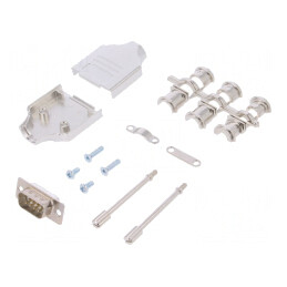 Conector D-Sub 9-Pin Mufă Tată Albă pentru Lipire pe Cablu | Electronic-mag.ro | Componente Electronice