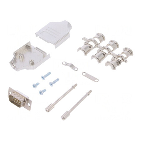 Conector D-Sub 9-Pin Mufă Tată Albă pentru Lipire pe Cablu | Electronic-mag.ro | Componente Electronice