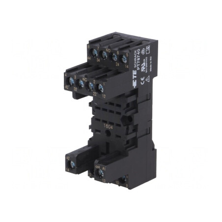 Stativ pentru șină DIN cu cleme și șurub 250VAC 14 12A | Electronic-mag.ro | Componente Electronice