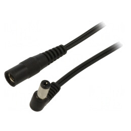 Cablu DC 5,5/2,1 mm în unghi 2x0,5mm2 | Electronic-mag.ro | Componente Electronice