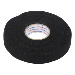 Bandă Textilă Neagră 19mm x 25m | Electronic-mag.ro | Componente Electronice