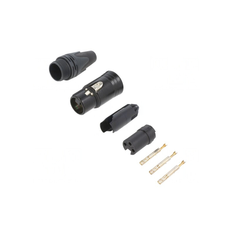 Mufă XLR Mamă 3 Pin Dreptă pe Cablu | Electronic-mag.ro | Componente Electronice