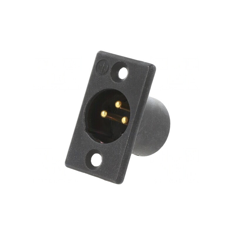 Soclu XLR 3 Pin Negru 16A 27mm | Electronic-mag.ro | Componente Electronice