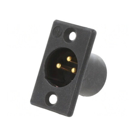 Soclu XLR 3 Pin Negru 16A 27mm | Electronic-mag.ro | Componente Electronice