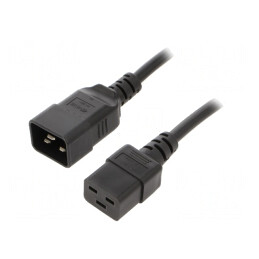 Cablu Alimentare IEC C19 Mamă la IEC C20 Tată 1m Negru 16A | Electronic-mag.ro | Componente Electronice