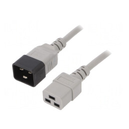 Cablu Alimentare 1m Gri IEC C19 la IEC C20 16A 250V | Electronic-mag.ro | Componente Electronice