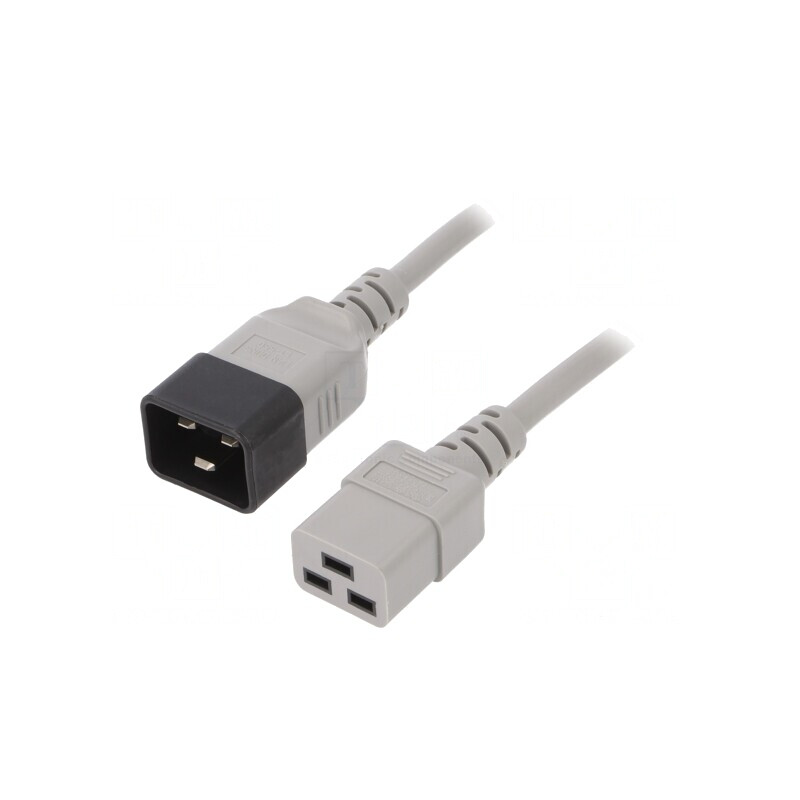 Cablu Alimentare 1m Gri IEC C19 la IEC C20 16A 250V | Electronic-mag.ro | Componente Electronice Cablu Alimentare 1m Gri IEC C19 la IEC C20 16A 250V | Electronic-mag.ro | Componente Electronice