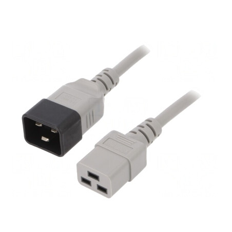 Cablu Alimentare 1m Gri IEC C19 la IEC C20 16A 250V | Electronic-mag.ro | Componente Electronice