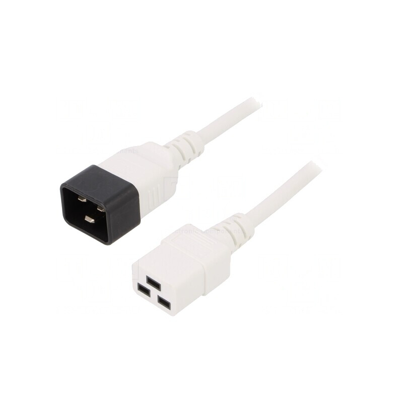 Cablu Alimentare IEC C19 la IEC C20 1m Alb 16A 250V | Electronic-mag.ro | Componente Electronice Cablu Alimentare IEC C19 la IEC C20 1m Alb 16A 250V | Electronic-mag.ro | Componente Electronice