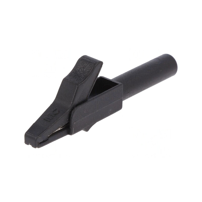 Bornă crocodil neagră 15A 4mm nichelată 300V | Electronic-mag.ro | Componente Electronice