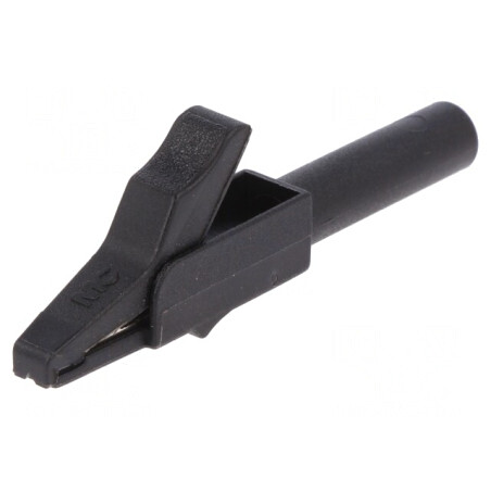 Bornă crocodil neagră 15A 4mm nichelată 300V | Electronic-mag.ro | Componente Electronice