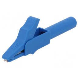 Bornă crocodil 15A albastră 4mm nichelată 300V | Electronic-mag.ro | Componente Electronice
