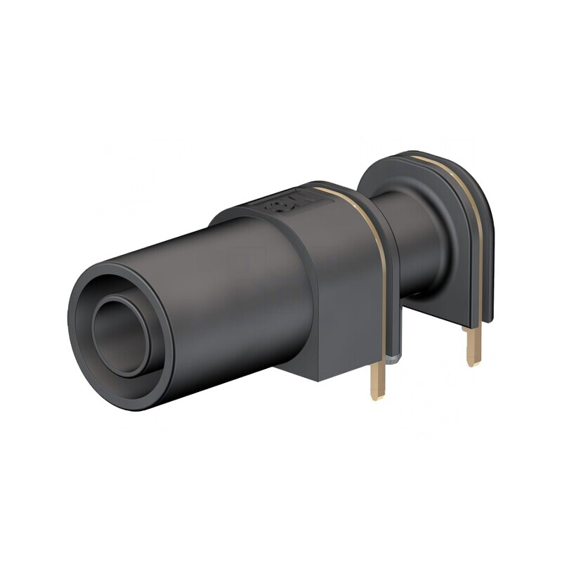 Soclu banană 4mm 24A aurit negru 33mm PCB | Electronic-mag.ro | Componente Electronice