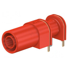 Soclu Banană Roșie Aurit 4mm 24A 33mm pe Panou PCB Alamă | Electronic-mag.ro | Componente Electronice