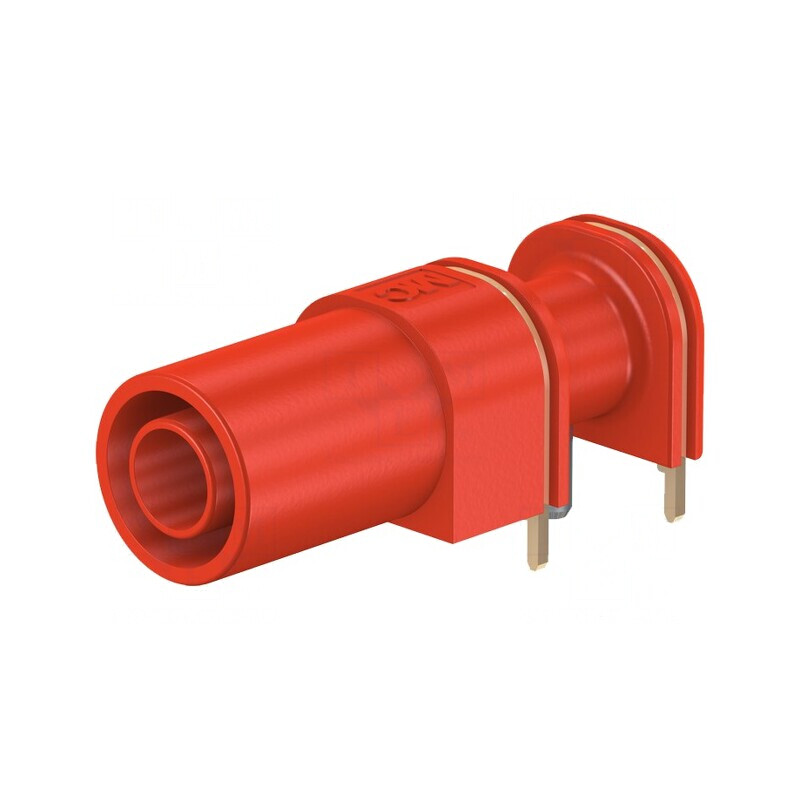Soclu Banană Roșie Aurit 4mm 24A 33mm pe Panou PCB Alamă | Electronic-mag.ro | Componente Electronice