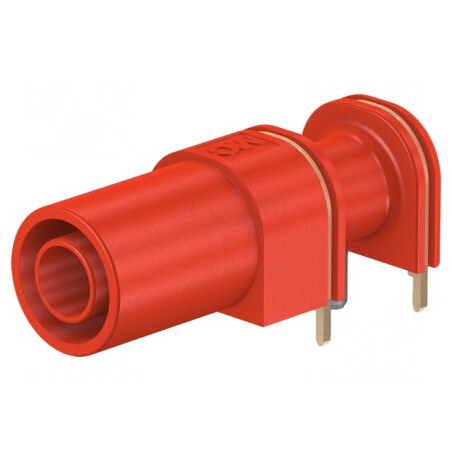 Soclu Banană Roșie Aurit 4mm 24A 33mm pe Panou PCB Alamă | Electronic-mag.ro | Componente Electronice