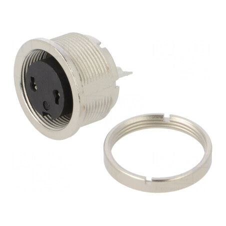 Conector M16 Soclu Mamă 2-Pin 7A 150V IP40 | Electronic-mag.ro | Componente Electronice