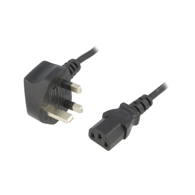 Cablu Alimentare UK IEC C13 1,8m Negru | Electronic-mag.ro | Componente Electronice