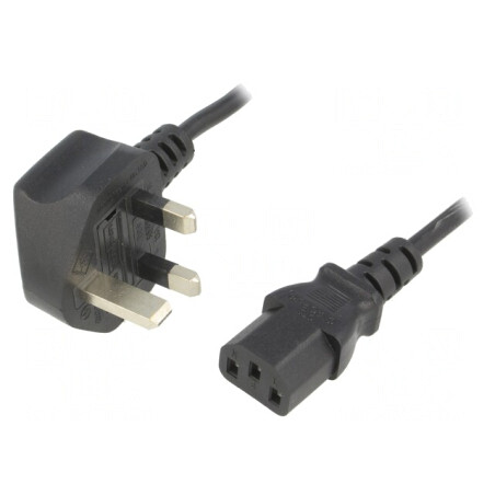 Cablu Alimentare UK IEC C13 1,8m Negru | Electronic-mag.ro | Componente Electronice