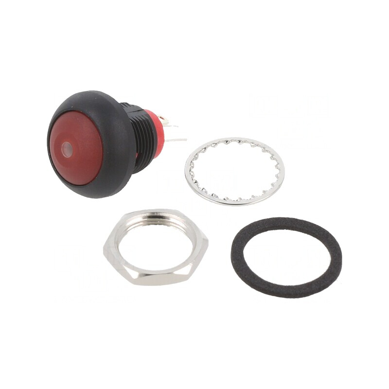Comutator apăsare roșu 0,1A 50VDC | Electronic-mag.ro | Componente Electronice