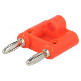 Punte stacabilă banană 4mm roșie 15A x2 | Electronic-mag.ro | Componente Electronice