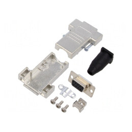 Conector D-Sub 9 PIN Mamă pentru Cablu - Negru | Electronic-mag.ro | Componente Electronice