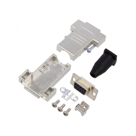 Conector D-Sub 9 PIN Mamă pentru Cablu - Negru | Electronic-mag.ro | Componente Electronice
