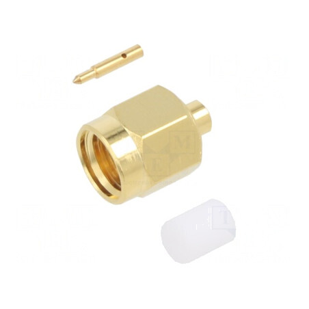 Mufă SMA tată drept 50Ω aurit alamă pentru cablu PTFE | Electronic-mag.ro | Componente Electronice