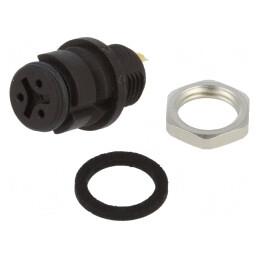 Conector circular 3 pini 125V 3A IP67 soclu mamă lipire | Electronic-mag.ro | Componente Electronice