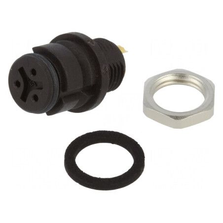 Conector circular 3 pini 125V 3A IP67 soclu mamă lipire | Electronic-mag.ro | Componente Electronice