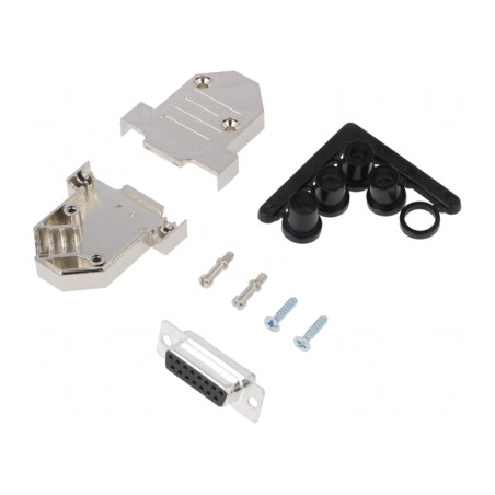 D-Sub 15-Pin Mufă Mamă Neagră pentru Cablu | Electronic-mag.ro | Componente Electronice