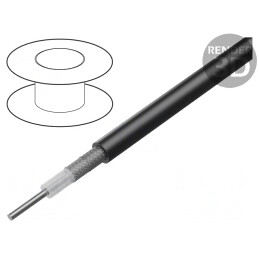 Cablu coaxial RG223 negru 5,4mm PVC
